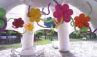 Decora��o divertida e alegre topiaras coloridas